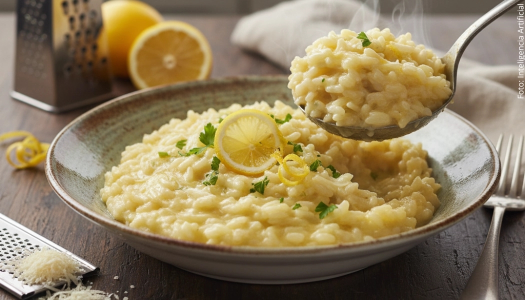 Risotto de limón y parmesano