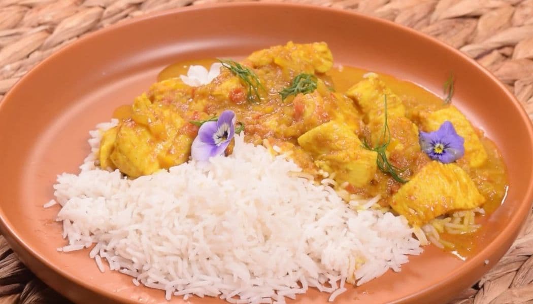 Receta de curry amarillo con arroz basmati
