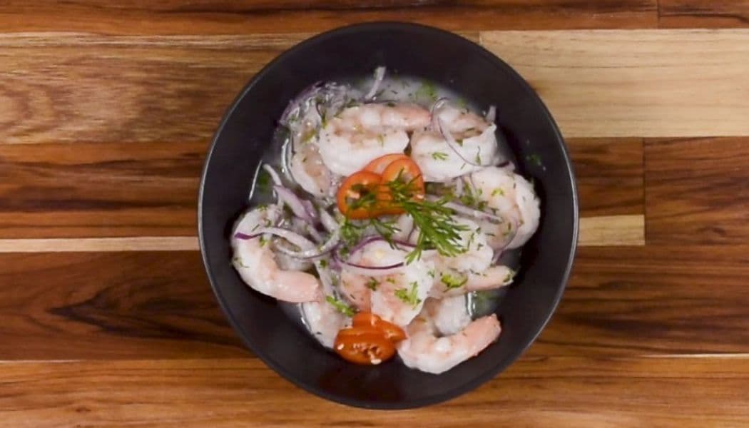 Receta ceviche de langostinos básico
