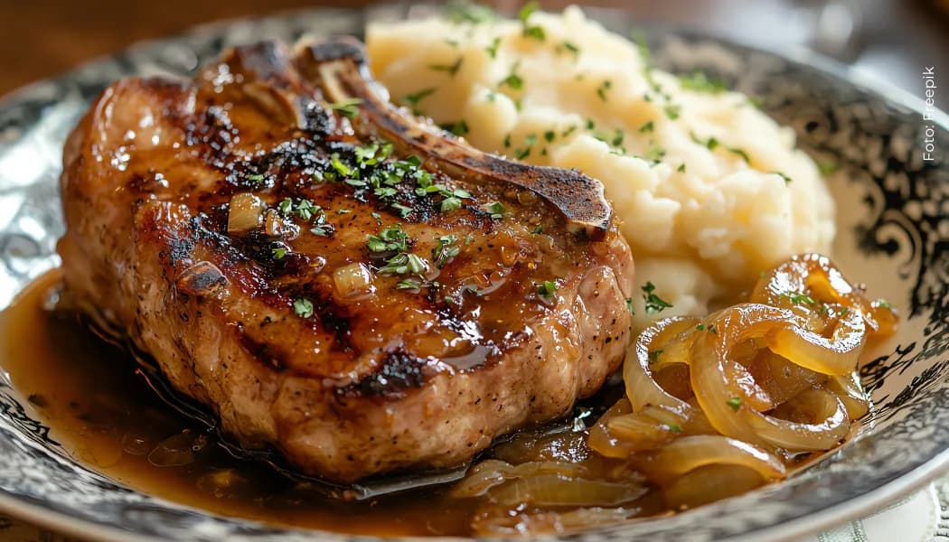 Receta cerdo en salsa de cidra con puré cerdo en salsa de cidra