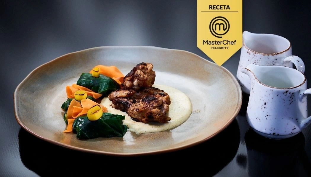 Receta alitas de pollo con berenjena y puré. Receta alitas de pollo con berenjena y puré.