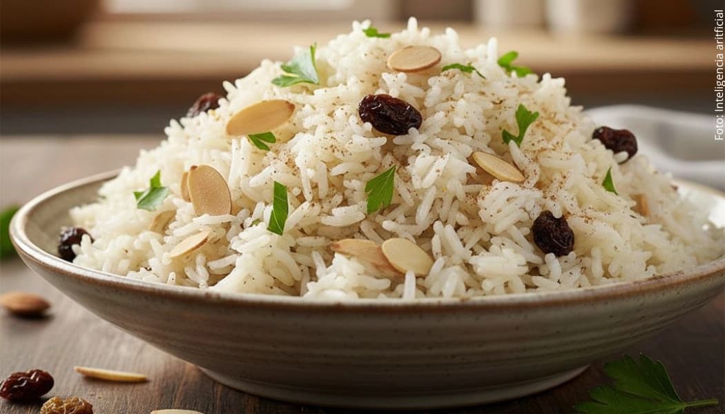 Arroz con almendras y pasas Arroz con almendras y pasas