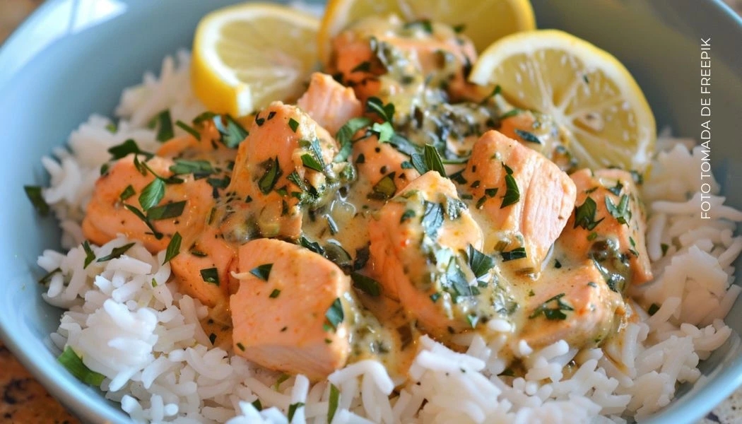 Receta arroz con salmón desmenuzado.  Receta arroz con salmón desmenuzado.