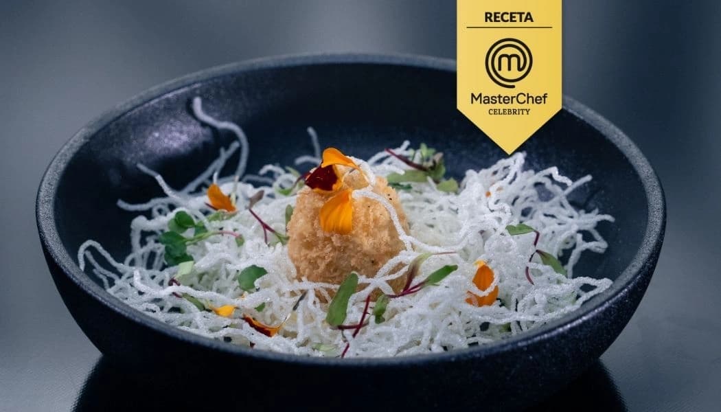 Receta huevo con puré y vermicelli huevo cocido con pure