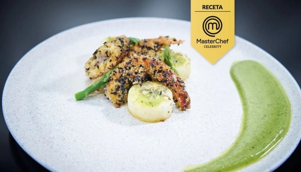 Receta langostinos apanados con salsa de arveja Receta langostinos apanados con salsa de arveja.