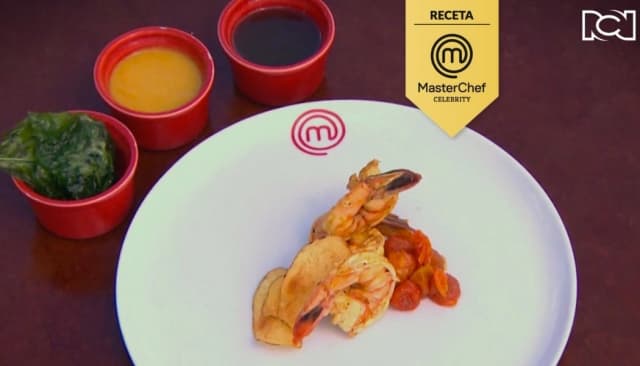 Receta langostinos con salsas, chips y postre image_alt