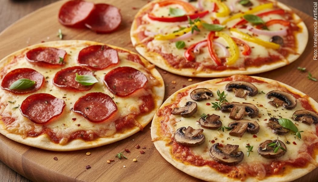 Pizzas rápidas con tortillas al horno Pizzas rápidas con tortillas al horno