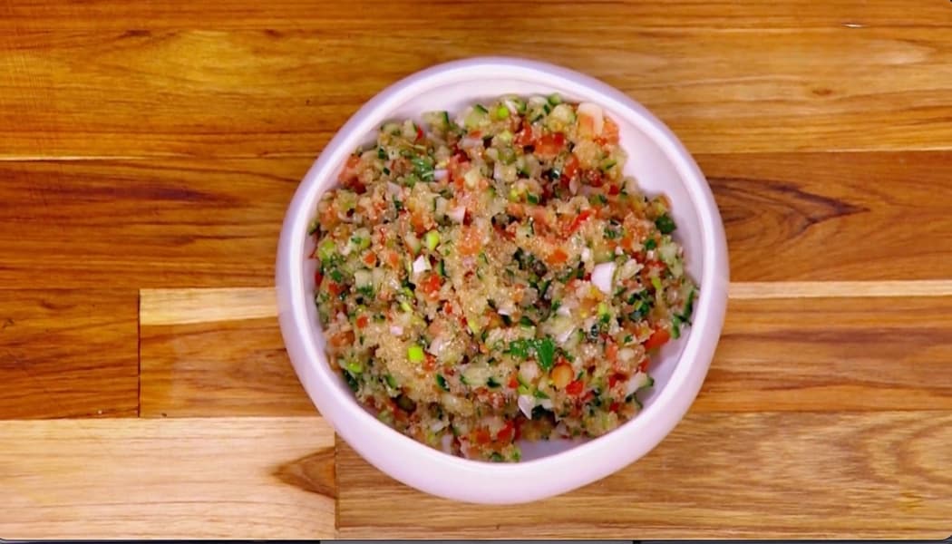 Tabulé de amaranto fresco y ligero Tabulé de amaranto fresco y ligero