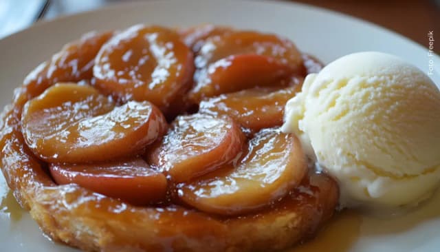 Receta tarta tatín de peras con helado de romero image_alt